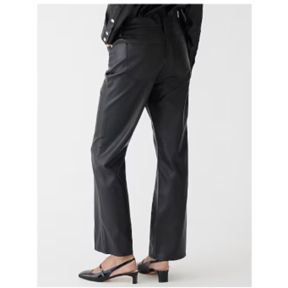 New J.Crew Kate Straight Leg Pant In Faux Leather - Picture 2 of 4